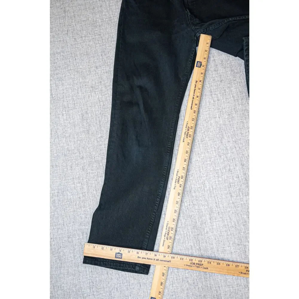 Vintage 90s Levi's 501-0165 Made in UK Black Rigid Denim Jeans 30x30 Button fly
